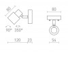 VALTO Nástěnné bodové svítidlo, nastavitelný směr svícení, základna kov, povrch chrom, pro žárovku 1x5W, GU10, 230V, do koupelny IP44, rozměry d=54mm, h=80mm. náhled 3