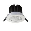 MAYDAY B VÝPRODEJ Stropní, vestavné, bodové, svítidlo, těleso hliník, povrch hliník leštěný, sklo čiré, LED 15W, teplá 2700K, 600lm, Ra80, vč trafa 230V/700mA na kabelu, IP20, rozměry d=140mm, h=120mm náhled 5