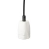 FABIO Závěsný kabel s objímkou, základna keramika, porcelán, kabel textilní, černý, pro žárovku 42W, E27, 230V, IP20, d=100mm, l=1800mm, lze zkrátit, pouze závěs BEZ stínítka náhled 1