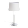 BROADWAY Stolní lampa, základna kov, povrch chrom, stínítko textil bílá, pro žárovku 1x42W, E27, 230V, IP20, tř.1, stínítko d=230mm, h=150mm, h=475mm, vč.vypínače na kabelu náhled 1