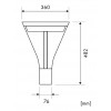 STRIA II 25W, IP66 Veřejné parkové osvětlení, těleso hliník, povrch černá grafitová, krycí plast čirý, LED 25W, teplá 3000K, 3000lm, Ra70, 230V, IP66, tř.2, rozměry d=360mm, h=482mm, stožár SAMOSTATNĚ náhled 3