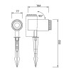 FASTIG II 8,6W, IP54 Bodové venkovní svítidlo, nastavitelný směr svícení, těleso hliník, povrch černá antracit, LED 8,6W, teplá 3000K, 636lm, Ra80, IP54, tř.1, d=77mm, h=332mm, s plastovým bodcem do záhonu. náhled 2