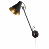 LIGHT ADJUSTABLE Nástěnná lampa, 1 rameno, nastavitelný směr svícení, těleso kov, stínítko kov, povrch lak černá mat se zlatými detaily, pro žárovku 1x7W, E27, 230V, IP20, tř.1. rozměry 550x140x160mm náhled 3