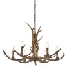 HORNETTO PENDANT 6x7W E14 Lustr imitace paroží, materiál pryskyřice, povrch lak hnědá zašlá, pro žárovku 6x7W, E14, 230V, IP20, tř.1. 6 ramen, rozměry d=800mm h=520mm, včetně závěsu l=1120mm, lze zkrátit náhled 1