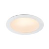 CRISTOBAL Stropní, podhledové svítidlo, těleso hliník, bílá, difuzor plast opál, LED 9W, 850lm, přepínatelná teplota CCT teplá 3000K, neutrální 4000K, denní 5700K, stmívatelné Triac, 230V, IP20, rozměry d=110mm náhled 1