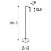 KARPO FL Stojací pokojová lampa, nastavitelný směr svícení, těleso hliník, povrch černá, LED 6,5W, 330lm, teplá 3000K, Ra80, 230V, IP20, tř. 1, rozměry d=180mm, h=1243mm, stmívatelné ve 3 stupních. náhled 4