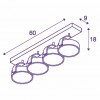 KALU QUAD QPAR111 CW Nástěnné nebo stropní bodové svítidlo, nastavitelný směr svícení, těleso hliník, povrch bílá, pro žárovku 4x60W, GU10, 230V, IP20, tř.1, rozměry 600x90x180mm. náhled 4