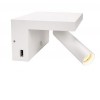 MARBELLA USB Nástěnné svítidlo, nastavitelný směr svícení, těleso hliník, povrch bílá, LED 6,6W, 390lm, teplá 3000K, 230V, IP20, tř.1, rozměry: 180x85x127mm. náhled 1