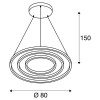 HALO Závěsné svítidlo, těleso hliník a ocel, povrch bílá mat, difuzor plast, LED 65W, 4200lm, CCT teplá 3000K, neutr 4000K, DALI, IP20, tř.1, rozměry d=800mm, vč závěs lanka h=1500mm, lze zkrátit. náhled 3