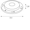 SMALL PLOT LED modul pro podlahové přisazené svítidlo, základna hliník, difuzor plast opál, LED 3W, 240lm, teplá 3000K, Ra80, 24V, IP67, rozměry d=71mm, h=14mm, krytka SAMOSTATNĚ náhled 3