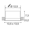 VERLUX LED Stropní vestavné svítidlo, základna hliník, povrch bílá difuzor plast opál, LED 1x20W, teplá 3000K, stmívatelné TRIAC, 230V, rozměry 135x75x135mm, trafo na kabelu náhled 3