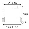 ZIREL SQUARE GU10 230V Stropní, podhledové bodové svítidlo, výklopné +-15°, těleso hliník černá, LED 1x75W, GU10, ES111, 230V, rozměry 165x165x125mm náhled 3