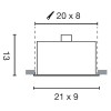 KADUX 3 Vestavné, bodové, svítidlo výklopné +-20°, těleso kov, povrch černá, rámeček hliník, povrch broušený, pro žárovku 3x50W, ES50, 230V, IP20, tř.1, 210x90x130mm náhled 5