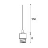 FENDA PENDANT Závěsné svítidlo závěsný kabel s objímkou, základna kov, chrom, pro žárovku 1x60W, E27, 230V, vč. závěsného kabelu plast l=1500mm, lze zkrátit, bez rozety, bez stínítka náhled 4
