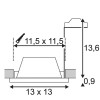 PLASTRA Stropní vestavné bodové komínkové bezrámečkové svítidlo, těleso sádra bílá, pro žárovku 1x35W, GU10 ES50, 230V,IP20, rozměry 130x130x144mm náhled 4