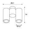 ENOLA DOUBLE Přisazené stropní nebo nástěnné bodové svítidlo, nastav směr svícení, těleso hliník, kov černá, pro žárovku 2x50W, GU10, 230V, rozměry 67x140x215mm náhled 5