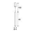 HELIA 40 Závěsné svítidlo, základna hliník, stínítko hliník černá, LED 1x9W, teplá 3000K, stmívatelné TRIAC, 230V, rozměry d=40mm h=450mm, vč. závěsného kabelu l=1500mm, lze zkrátit náhled 7