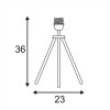 FENDA TABLE Stolní lampa, základna kov černá, bez stínítka, LED 1x40W, E27, teplá 2700K, 806lm, 230V, rozměry 360x230mm, délka přívodního kabelu l=1800mm náhled 3