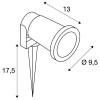 NAUTILUS s bodcem 35W GU10 IP65 Svítidlo bodové, těleso hliník, barva šedostříbrná, sklo čiré, pro žárovku 35W, GU10 ES50, 230V, IP65, d=95mm, l=100mm, přívod 1,5m, s bodcem do záhonu náhled 3