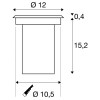 SOLASTO Zemní svítidlo, těleso plast a nerez, povrch nerez, pro žárovku 6W, GU10 ES50, 230V, IP67, rozměry d=120mm, h=152mm, vč. mont. boxu náhled 2