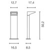 IPERI Sloupkové svítidlo, materiál hliník, povrch černá antracit, difuzor plast, LED 4W, 270lm/cca 15W žár, neutrální 4000K, Ra70, 230V, IP44, 174x127x502mm náhled 6