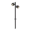 PLAYGROUD 360 SL BODEC Sloupkové bodové, svítidlo, nastavitelný směr svícení, těleso hliník, povrch černá antracit, krycí sklo čiré, pro LED 2x9W, GX53, 230V, IP44, hlavice d=100mm, v=670mm s bodcem do záhonu náhled 1
