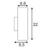 ENOLA B2 Nástěnné bodové svítidlo, těleso hliník, povch bílá, pro žárovku 2x50W, GU10 ES50, 230V, IP20, d=68mm, h=220mm, svítí nahoru/dolů náhled 3