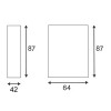 QUAD 1 Nástěnné svítidlo, materiál hliník, barva bílá, LED 1x3W, teple bílá 3000K, 100lm/cca 5W žár., Ra80, vyzař úhel 90°, 230V/700mA, IP44, 64x87x42mm, svítí dolů +nahoru náhled 3