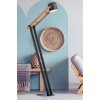 DOSTE FL 1x42W, E27 Stojací lampa, nastav. směr svícení, těleso kov a dřevo světlé, povrch černá, pro žárovku 1x42W, E27, 230V, IP20, tř.2, rozměry 300x1435x630mm, včetně vypínače kabelu. náhled 3