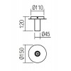 TAJ Stropní přisazené svítidlo, těleso kov, povrch hnědá rustik, pro žárovku 1x42W, E27, 230V, IP20, tř.1. rozměry d=150mm, h=120mm. náhled 4