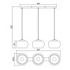 CROMA Závěsné svítidlo, těleso kov, povrch černá mat, difuzor sklo kouřová, pro žárovku 3x42W, E14, 230V, IP20, tř.1, rozměry 820x210mm, vč závěs kabelu l=1200mm, lze zkrátit. náhled 2