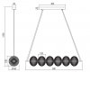 FESTU HL 6x6W Závěsné svítidlo, těleso kov, povrch černá, dif plast čirý, LED 6x6W, 4673lm, teplá 3000K, 230V, IP20, tř.1, rozměry 840x150mm, vč závěs lanka l=1300mm, lze zkrátit. náhled 2