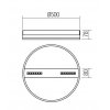 ZARKA 36W Stropní svítidlo, těleso kov, povrch černá a zlatá mat, difuzor plast opál + SMD LED diody, LED 36W, 3922lm, teplá 3000K, Ra80, 230V, IP20, tř.2, rozměry d=500mm, h=78mm. náhled 2
