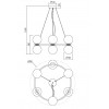 BOWLING Závěsné svítidlo, těleso kov, povrch černá mat, difuzor sklo opál, pro žárovku 10x28W, E14, 230V, IP20, tř.1, rozměry d=1080mm, h=290mm, vč závěs lanka l=1500mm, lze zkrátit. náhled 7