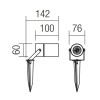 PIT Venkovní bodové svítidlo, nastavitelný směr svícení, těleso kov, povrch tmavě šedá, pro žárovku 1x35W, GU10, ES50, 230V, IP65, tř.1, rozměry d=76mm s bodcem do záhonu. náhled 2