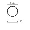 AMORFUS WL 10W IP65 Přisazené venkovní svítidlo, těleso hliník, povrch tmavě šedá, difuzor plast opál, LED 10W, teplá 3000K, 860lm, 230V, IP65, tř.1, rozměry d=160mm, h=48mm. náhled 2