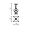 BREMEN Venkovní závěsné svítidlo, těleso hliník, povrch černá se zlatou patinou, difuzor sklo s efektem bublin, pro žár. 1x42W, E27, 230V, IP23, tř.1, 160x160mm, vč. řetěz. záv. l=750mm, lze zkr. náhled 2