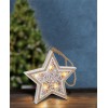 6xLED teplá VÝPRODEJ Vánoční dekorace hvězda dřevěná, materiál dřevo, povrch bílá, 6xLED teple bílá, stále svítí, 2xAAA baterie, IP20, rozměry 150x150x20mm náhled 4