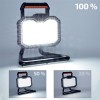 JUS 20W, IP54, na baterie Montážní lampa, přenosný reflektor, plast, oranžovočerná, LED 20W, neutrální 4000K, 3st stmívání - 100%/50%20%, napájení akumulátor Li-lon, výdrž 2-10 hod, USB dobíjení, IP54, 200x240x65mm. náhled 4