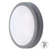 MASIN 20W, IP54, PIR Stropní venkovní svítidlo, senzor pohybu HF, dosah 10m, čas 1min, těleso plast šedá, difuzor plast opál, LED 20W, 1500lm, neutrální 4000K, Ra80, 230V, IP54, rozměry d=230mm, h=73mm. náhled 1