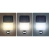 LED solar 11W IP54 Nástěnné venkovní svítidlo, černá, PIR senzor pohybu, záběr 160°, dosah 8m, LED 11W, 1200lm, přepín CCT teplota teplá 3000K-denní 6000K, napájení solární panel, IP54, 160x185x40mm. náhled 2