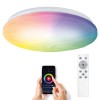 MANDY 30W, WiFi, CCT, RGB Stropní svítidlo, kov, povrch bílá, dif plast opál, LED 30W, 2300lm, smart TUYA, WiFi, dálk ovl. (součástí) nebo mob. tel. CCT nast teplota teplá 3000K - denní 6500K, RGB, stmív, 230V, IP20, rozměry d=380mm, h=65mm.