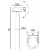 SIA I, 1x35W, GU10, IP65 Sloupkové venkovní bodové svítidlo, nastavitelný sklon svícení 120°, těleso hliník, povrch stříbrná, krycí sklo čiré,  pro žárovku 1x35W, GU10, 230V, IP65, rozměry 450x105x63(d)mm náhled 2