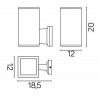 LEAS W II Nástěnné venkovní bodové svítidlo, těleso hliník, povrch šedočerná, krycí sklo čiré, pro žárovku 1x60W, E27, 230V, IP54, rozměry 200x120x185mm, svítí dolů náhled 4