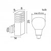 TASI W III Nástěnné venkovní svítidlo, těleso hliník, povrch černá, difuzor plast opál, pro žárovku 1x18W, E27, 230V, IP54, rozměry 250x140x80mm náhled 4