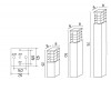 TASI II Sloupkové venkovní svítidlo, těleso hliník, povrch šedočerná, difuzor plast opál, pro žárovku 1x18W, E27, 230V, IP54, rozměry 250x80x80mm náhled 9