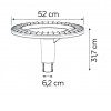 PSITA 44W, IP65 Veřejné parkové osvětlení, POUZE HLAVA, těleso kov, povrch tmavě šedá, difuzor plast opál, LED 44W, neutrální 4000K, 3400lm, 230V, IP65, tř.1, rozměry hlavice d=365mm, h=122mm. náhled 3