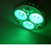 LED GU10 G LED žárovka, těleso kov šedostříbrná, 3x LED čip zelená, LED 3,2, GU10, 230V, úhel svícení 60°, IP20, rozměry d=50mm, h=58mm náhled 1