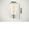 LED žárovka E27 FILAMENT Světelný zdroj, žárovka, tvar hruškový, sklo čiré, LED 8W, E27, 990lm, teplá 2700K, stmív. TRIAC, Ra80, 230V, životnost 25.000 hod, IP20, d=60mm, l=108mm. náhled 3