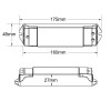 RF DIM příjimač stmívač TRIAC, 1A, 230V RF přijímač stmívač TRIAC pro LED 230V, zátěž max 1A, 240W, dosah až 30m, rozměry 175x45x27mm,  max 10 vysílačů na 1 přijímač. náhled 4